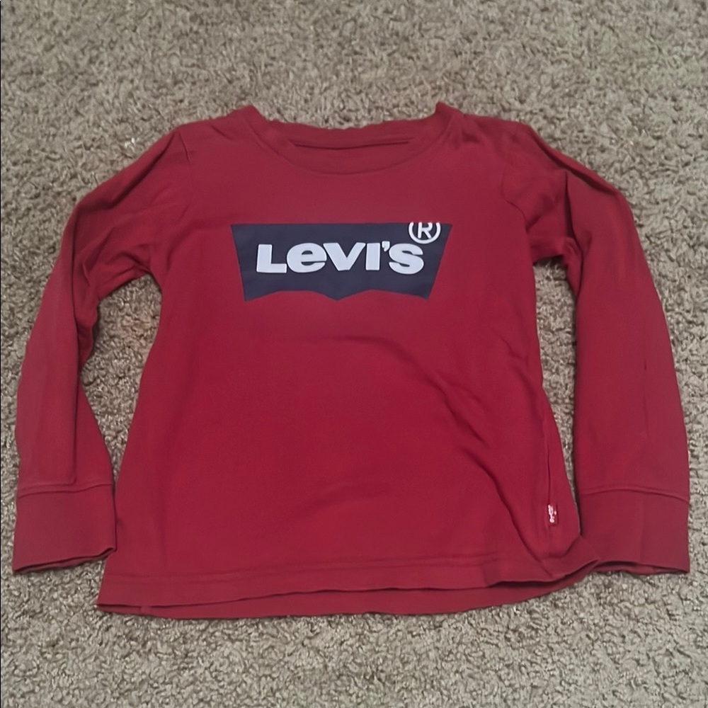 Levi's Kids Red Long Sleeve Shirt